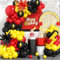 Red Black Yellow Balloon Arch Kit with Star Foil Balloons, Cartoon Monster Balloon Arch with Lightning Printed Balloons, for Boy Girls Cartoon Ball Theme Baby Shower Birthday Party Decorations
