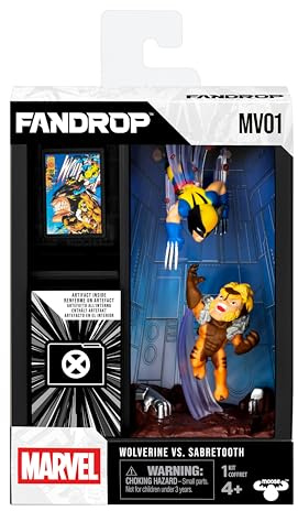 FANDROP MV01-Wolverine VS. Sabretooth, kombiniert EIN ausstellbares Diorama, Artefakte und Szenenmarker, der EIN Elite-Display schafft, um Jede Wolverine-Sammlung zu verschönern, 4 Marvel zum Sammeln