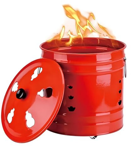 WQZzjm BurnerBurn-Fässer für draußen zum Verbrennen von Müll, Brenntonne aus Edelstahl für Verbrennungsöfen, Brennkäfig für Gartenlaub, Feuereimer, Brenngrube, Papierdose (eine Farbe, XXXL)