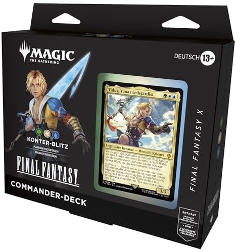 Magic: The Gathering FINAL FANTASY X Commander-Deck – Konter-Blitz (Deck mit 100 Karten, Sammler-Booster-Probepackung mit 2 Karten + Zubehör) (Deutsche Version)