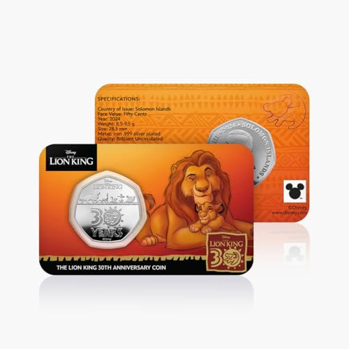 FANTASY CLUB Pièce de Collection “Le Roi Lion” 30e Anniversaire – 29,5 mm – Édition 2024 – Hommage à Un Chef-d’œuvre Disney