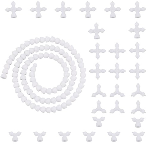 UNICRAFTALE 9 Stk Puppenarmaturenset für Bärenpuppen Stofftiere Basteln | Kunststoff,Farbe weiß,100x12mm lange Skelettarmatur,4 Y- und 4 X-Brustverbinder,flexible Gelenke,leicht zu bedienen