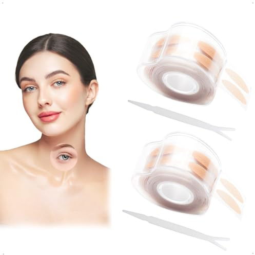 SanKristo 1200 pezzi di strisce liftanti per occhi incavati - Nastro doppio invisibile per palpebre larghe Ultra naturale Autoadesivo Forte sostegno palpebre Adesivi impermeabili, cuore d'amore
