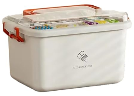 Bosiyrggrl Large Capacity Portable Medicine Box,Multi-Layer Plastic Medicine Storage Box, Multifunctional Portable Kit