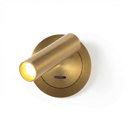 BARCELONA LED LED Wandleuchte Einbau Gold Kupfer 3W 2700K warmweiß Leselampe Spot schwenkbar verstellbarer Winkel Schlafzimmer Bettkopf Wandlampe Bad Wohnzimmer