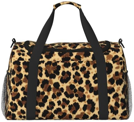 Wasserdichte Reisetasche mit Leopardenmuster, kompakt, für Sport, Fitnessstudio und Wochenende, für Damen und Herren