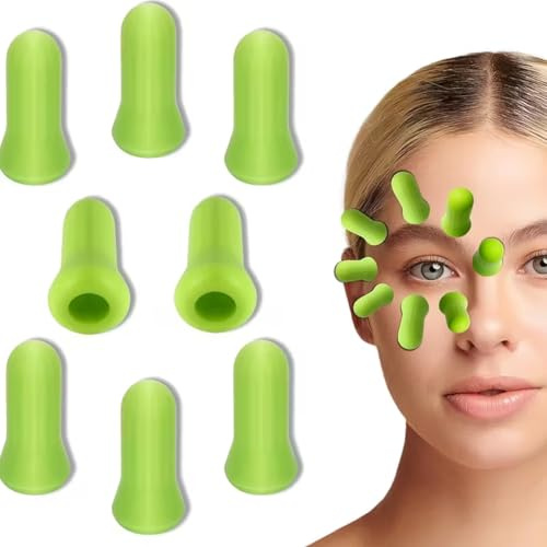 FiTspi 8-teiliges Silikon-Gesichts-Augen-Schröpf-Set, Anti-Cellulite-Massagegerät, Augen entfernt Müdigkeit, Körperbecher-Set für Gesicht, Hals, Rücken, Augen, Massage, Vakuumdosen, Saugnapf