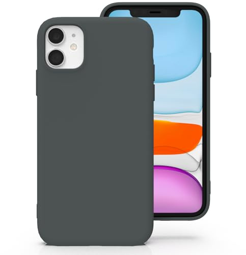 Zuvirelx Silicone Case for iPhone 11 - Charcoal Gray | Thin, Non-Slip, Soft Grip, Minimalist, Shockproof, Pocket-Friendly