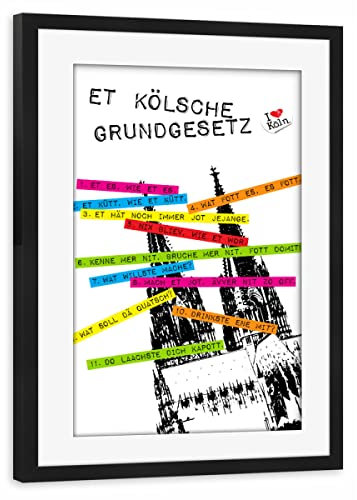 artboxONE Poster mit Rahmen schwarz 30x20 cm KÖLSCHE GRUNDGESETZ von KoenigReich - gerahmtes Poster