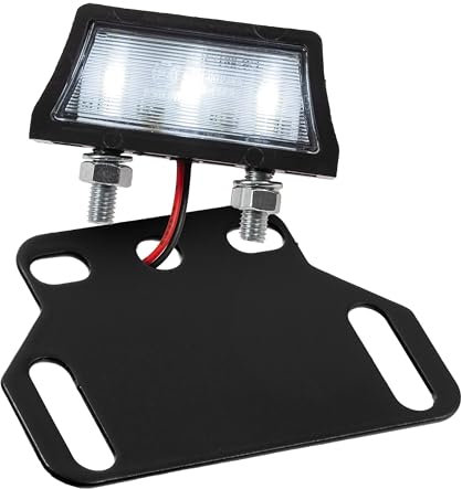 IBEX Axis LED License Plate Light Black E-Approved with Holder for Mounting Number Plate Light Universal Motorcycle Scooter Number Plate Light Number Plate Light