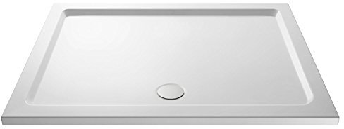 Nuie NTP073 | Modern Bathroom Rectangular Slimline Pearlstone Shower Tray, 800mm x 1800mm, Gloss White