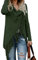 CEASIKERY Damen-Poncho mit Fransen, Pullover, lange Strickjacke, Strickpullover, Mantel, Grün , Mittel