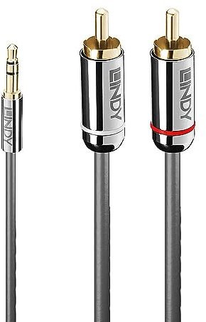 LINDY 35332 0.5m 3.5mm an Phono Audiokabel, Cromo Line