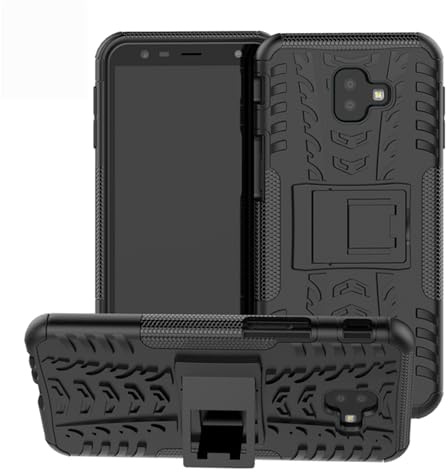 Oudoor Hülle Kompatibel mit Samsung Galaxy J6+ | Case Panzer Hülle Cover Schutzhülle Etui Bumper | Schwarz