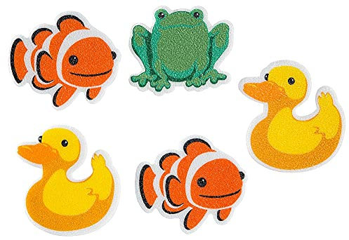 PANA Anti Rutsch Sticker für Dusche und Badewanne • Kindermotive • 5er Set • Fisch/Ente/Frosch