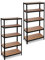 Relaxdays 2 x Schwerlastregal, Traglast 1325 kg, 5 Ebenen, zum Stecken, Keller, Garage, 180 x 90 x 45 cm, Stahl, MDF, schwarz