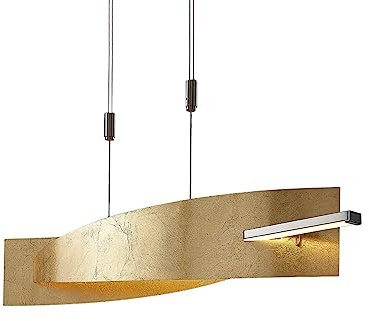 Lucande LED Pendelleuchte Goldoptik dimmbar, Esstisch Hängelampe höhenverstellbar, 24W LED gesamt, Esszimmerlampe, Esstischlampe