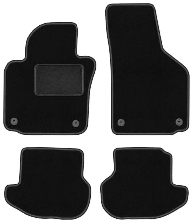 Velours-Fußmatten passend für Volkswagen Eos 2005-2015, Schwarz, LUX | passend für Cabrio; Velours-Teppich (Polypropylen), ca. 6,5 mm; rutschfest, vormontierte Befestigungen (Typ AV)