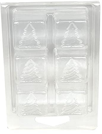 LiveMoor Wax Melt Clamshells/Packaging - Packs of 10 (6 Cavity Small Christmas Tree Clamshell (LM-015))