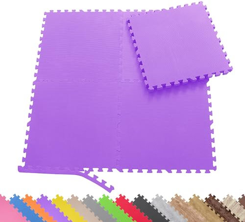 Sporttrend 24® 8 Schutzmatten ohne Randstücke Set in lila 60x60x1cm | 2,88qm | Bodenschutzmatte Unterlegmatte Puzzlematte für Fitnessgeräte Sportgeräte Trainingsgeräte