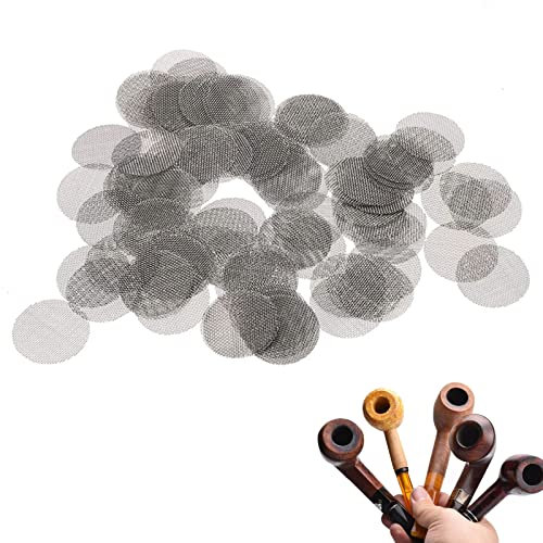Metallo Pipa per Tabacco,Filtri a Schermo in Acciaio Inossidabile,Filtri Sigarette,Filtri Pipa,100 filtri in acciaio inox per tubi in metallo per fumare,15mm