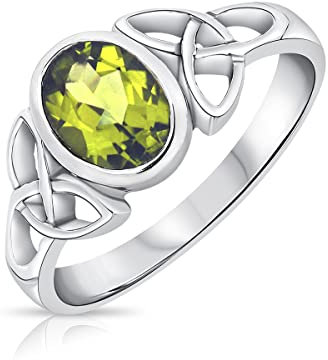DTPsilver® 925 Sterling Silber Ring - Keltische Dreifaltigkeitsknoten - Keltische Kollektion - Peridot