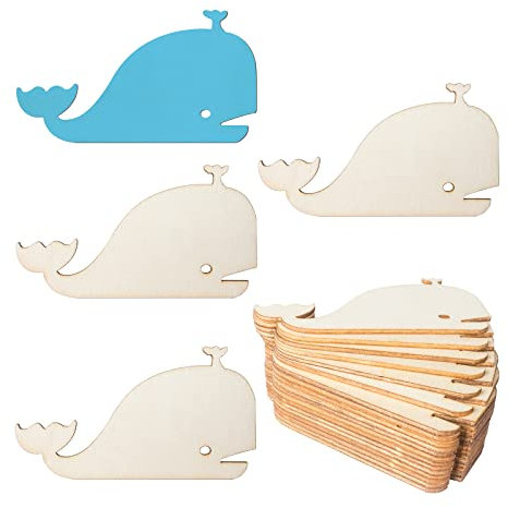 Unlackierte Holzanhänger in Walform, Holzausschnitt, blanko, Holzscheiben, Geschenkanhänger für Strand, nautische Dekoration, Weihnachten, Urlaub, Hochzeit, Geburtstag, Party, Dekoration, 20 Stück