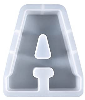 JAWSEU Moldes de Silicona Resina epoxi, Molde de Silicona Letra Grande, Bricolaje 3D Alfabeto Molde epoxi moldes de Resina moldes de Resina para Manualidades, cumpleaños, Boda, decoración del hogar