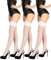 BANANALU 20 Den halterlose Strümpfe Spitzenbund 9 cm Blumenmuster sexy Overkniestrümpfe Flirt 20 Bianco 3er Set 3XL