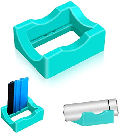 YEJAHY Petit porte-gobelet en silicone avec fente intégrée, avec raclette et raclette en feutre, porte-gobelet en silicone pour artisanat en verre et fait à la main