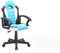 Dmora Sedia con Ruote Hervey, Poltrona da Gaming Ragazzo, Sedia da scrivania, 56x55h89/100 cm, Azzurro e Bianco