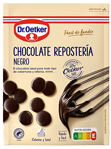 DR. OETKER - Chocolate Negro para Repostería 150 g, Cobertura Especial para Bizcocho, Tartas o Cualquier Dulce, Intenso Sabor, Fácil de Usar