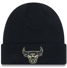 New Era Chicago Bulls NBA Black Metallic Badge Beanie - One-Size