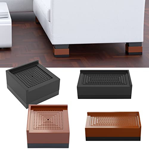 KMQRDZi Lot de 4 Rehausseurs de Meubles - Pour Canapé, Table Basse, Lit, Armoire, Bureau - Augmente la Hauteur de 40 mm (Rectangulaire, Noir)