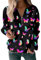 DHYUEN Oversized Hoodie Damen Kängurutasche Kapuzenpullover Damen Hoodie Reißverschluss Pullover Damen Damen Pullover Mode Hoodies Für Damen Warmer Sweatjacke Damen Ohne Kapuze Leichte(1-Black,L)
