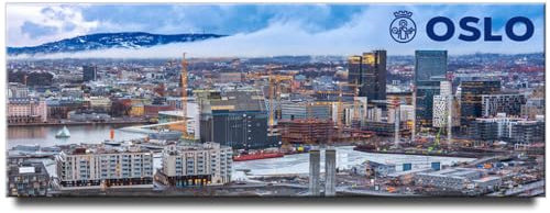 Generic Oslo Panorama Kühlschrankmagnet, Norwegen, Reise-Souvenir, Skandinavien, Multicolor, 4 3/4 x 1 3/4 (120mm x 45mm), 1 Stück