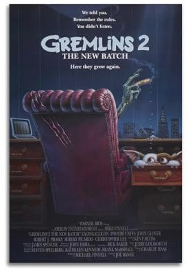 PALUCI Gremlins 2 Poster, Vintage-Filmposter, Retro, klassische Filmposter, Leinwand, Foto, Schlafzimmer, Filmposter und Kunstdrucke, dekoratives Geschenk für Zuhause, 30 x 45 cm, ungerahmter Stil