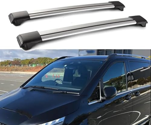 DTGTEX 2 Stück Auto Aluminium Querträger Dachträger für Mercedes Benz Viano Vito W639 W447 2003-2023,Abschließbar Querträger Dachträger Auto-Dachrelingträger Auto Gepäckträger Änderung Zubehör