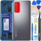 LUVSS Akkudeckel Kompatibel für Xiaomi Mi 10T / 10T Pro 5G Rückseite Glas Deckel Backcover Ersatz Reparatur Set (Silber)