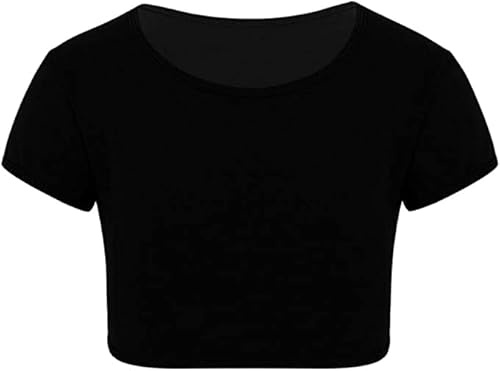 ANZEE Girls Crop Top Trendy & Fashion for Teens Stylish and Comfortable Tops for Every Occasion (Black 11-12)