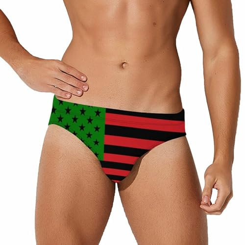 Melbrakin Slip da Bagno a Vita Bassa da Uomo con Bandiera afroamericana Costume da Bagno Bikini Sexy da Spiaggia