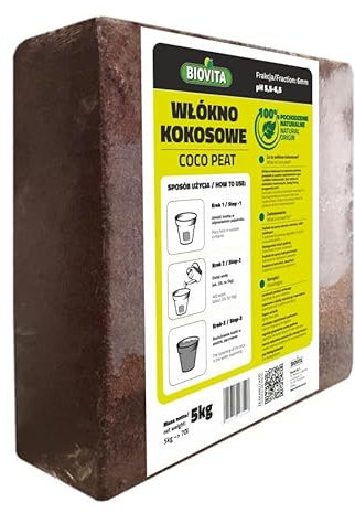 Kokosfaser Brikett 6mm Kokoserde Kokos Quellerde Anzuchterde 5kg Kokosstreu 70L Kokos Ziegel gepresst