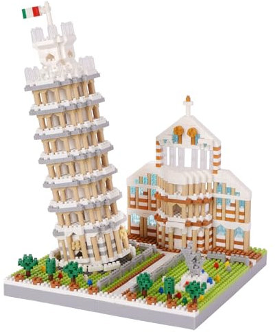 LULUFUN Architektur-Bausteine, Schiefer Turm von Pisa, Mini-Bausteine, Spielzeuggeschenke für Kinder und Erwachsene