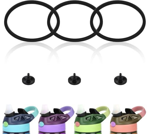 PEUTIER 3pcs Replacement Gaskets for Contigo with 3pcs Silicone Valve, Water Bottle Sealing Ring Snapseal Lid Replacement Water Bottle Accessories for Contigo Aubrey 14oz & 20oz