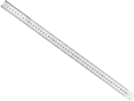 Kozelo Edelstahl Lineal 50cm Metrisch 0,7mm Dicke Metall Lineal | Für Präzises Messen, Mit Aufhängeloch