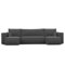 GREKPOL Ecksofa Paris U Poso Cordstoff Sofa Couch mit Schlaffunktion Bettkasten (Dunkelgrau Poso 34)