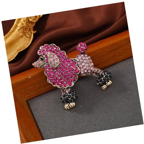 Emaille Floral Pudel Brosche Hund Pins für Damen Mädchen Kleidung Sicherheitsnadeln
