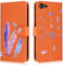 Aisenth Wallet Case for iPhone 7/8 (4.7 inch), Flip Case for iPhone SE 2nd/3rd Generation, Colorful Feather PU Leather Phone Cover for Girls, with Magnetic Closure, Kickstand, Card Slots, Orange