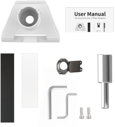 Starlink Gen 3 Pipe Adapter, Starlink Gen 3 Mount for 1.49-1.96in Premium Starlink Pole V3 Mounting Kit for Starlink Standard Gen 3/V3 Kickstand Dishy