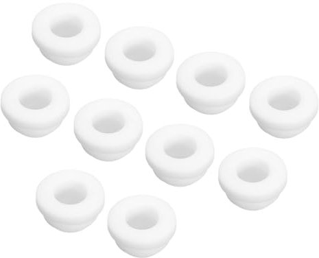 sourcing map 20Pcs Snap Silicone Rubber Grommet Plug Mount Dia 10mm ID 7mm Narrow Groove Width 2mm Seal Anti-Scratch Sleeves for Electrical Box Cable Pipes White